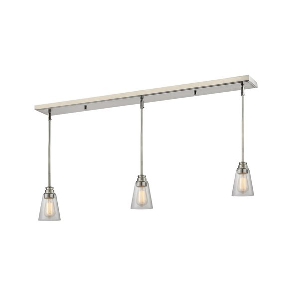 Z-Lite Annora 3 Light Island/Billiard, Brushed Nickel & Clear 428MP-3BN